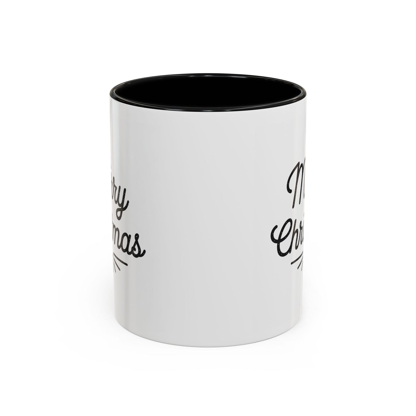 Christmas Mug - Merry Christmas Black Text Tree Star Present