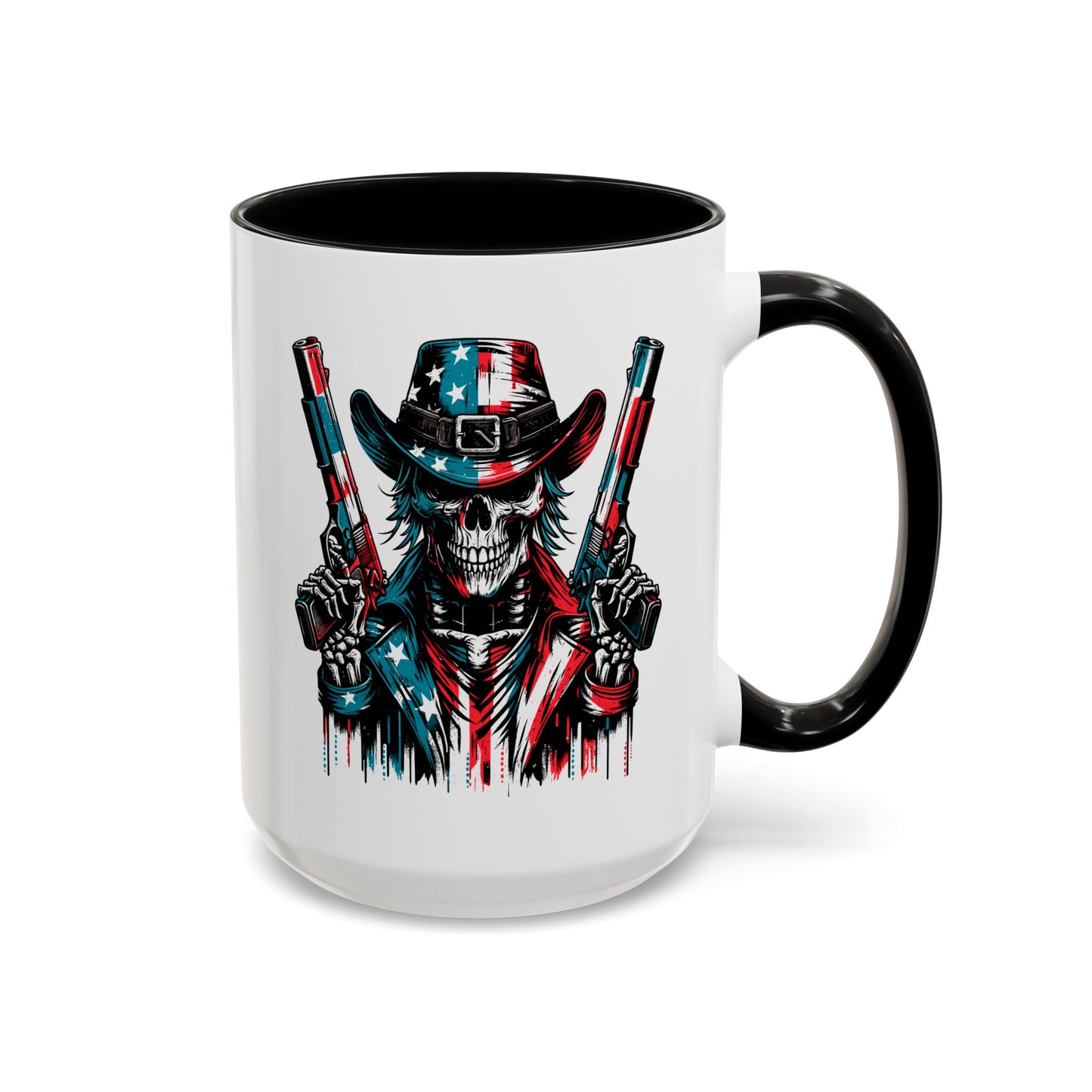 4th of July Mug - Skeleton with American Flag