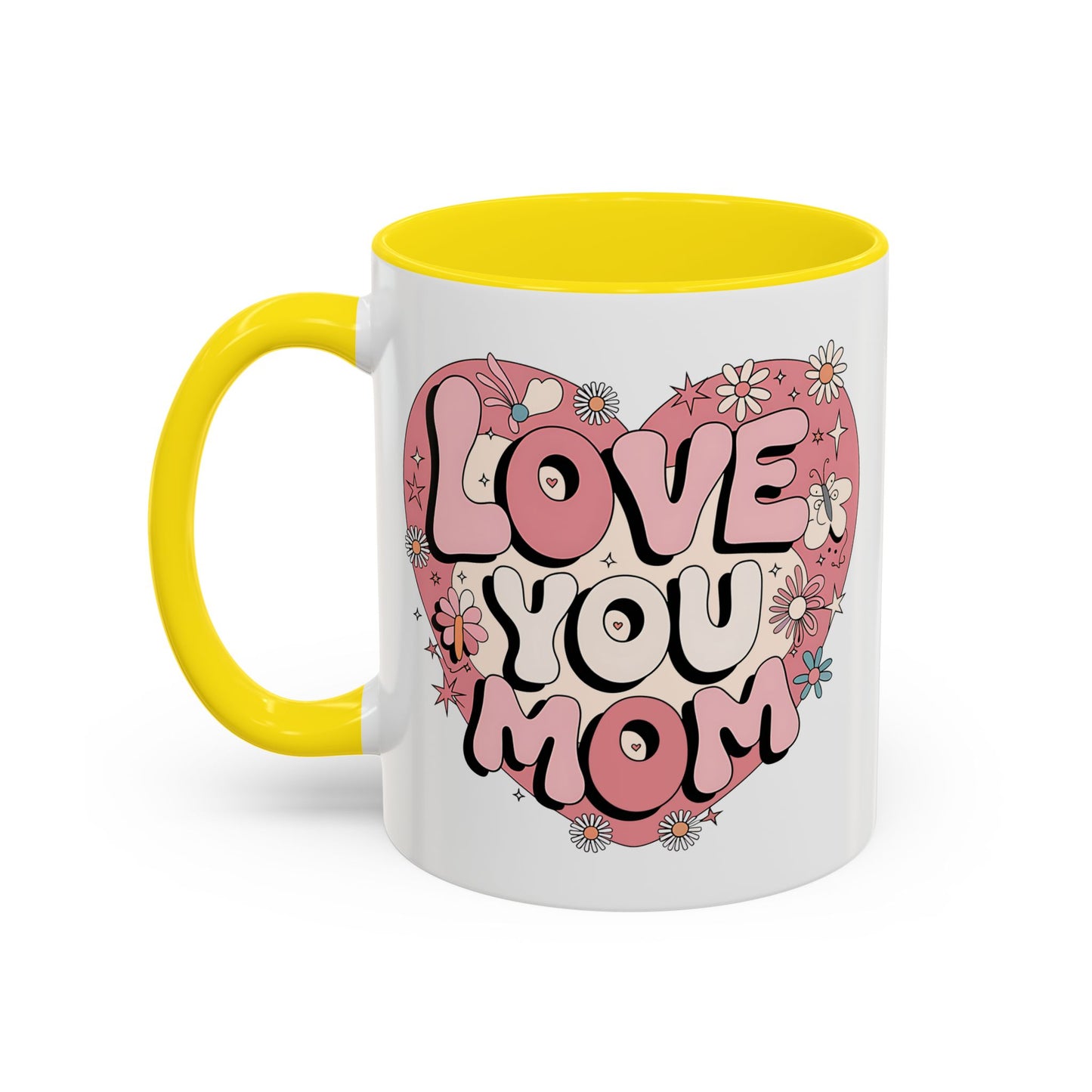 Mother's Day Mug - Love You Mom Retro Heart