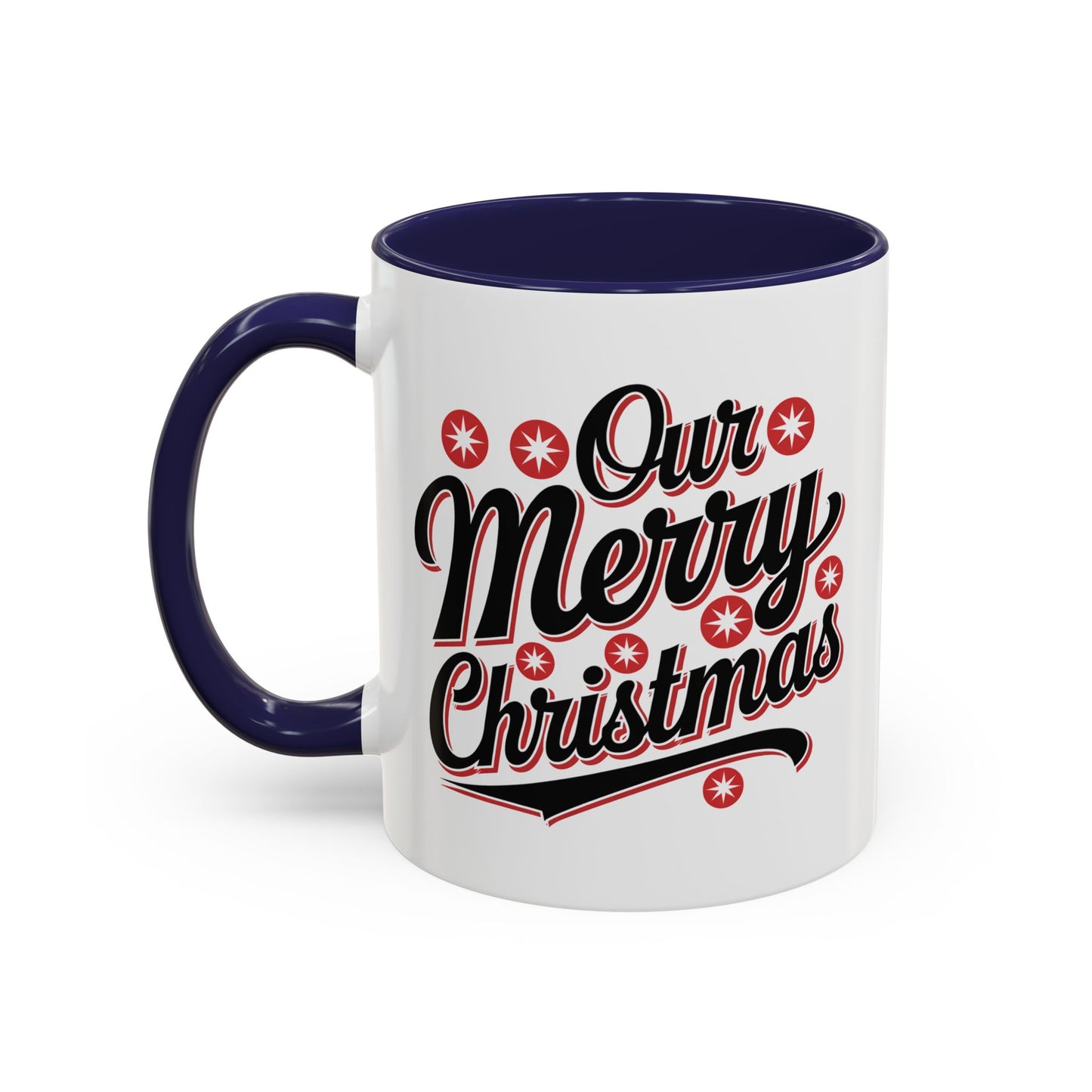 Christmas Mug - Merry Christmas Black Red & White Baseball Text