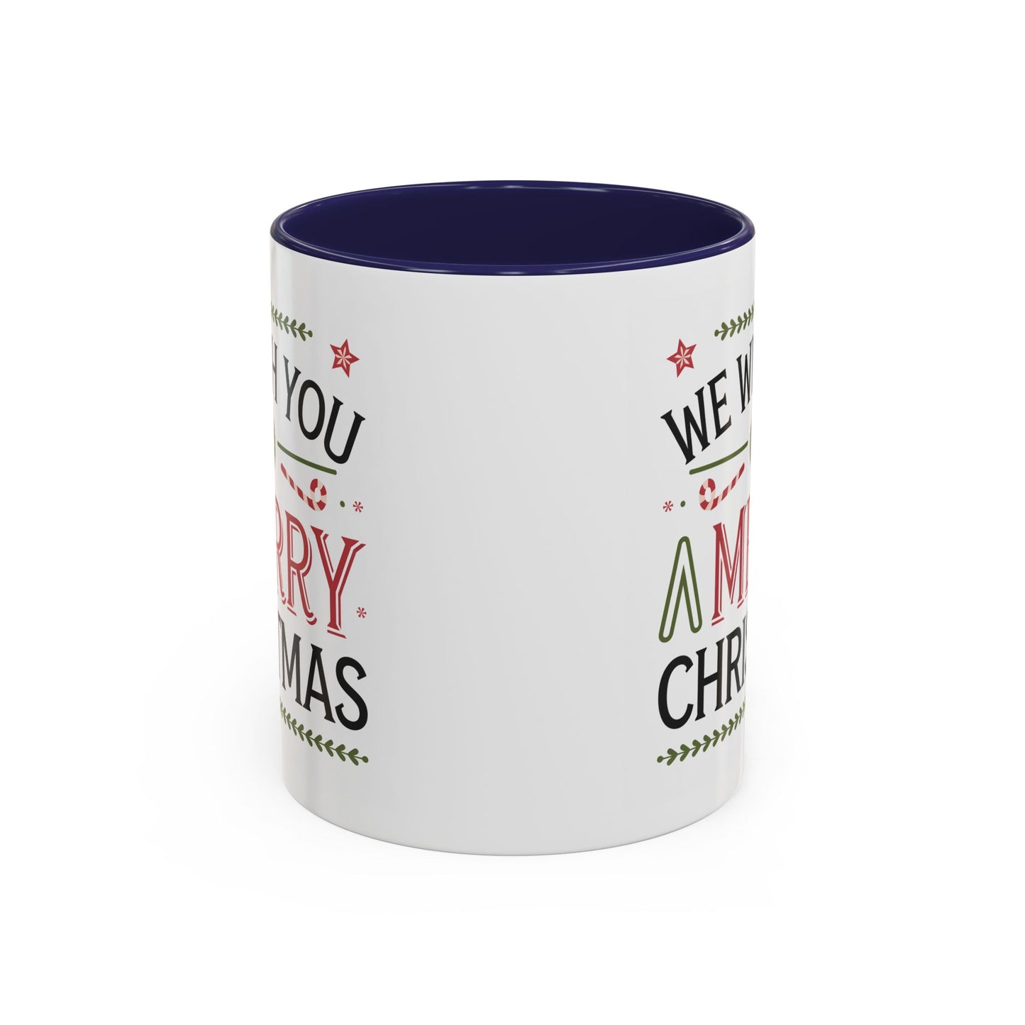 Christmas Mug - We Wish You a Merry Christmas Blue Green & Red Text