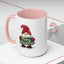 Christmas Mug - Merry Christmas White & Green Text Gnome Lights