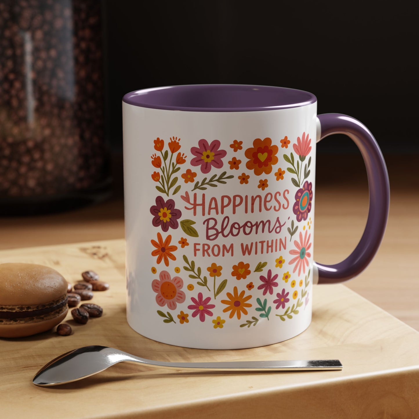Motivation Mug - Happiness Blooms From Within