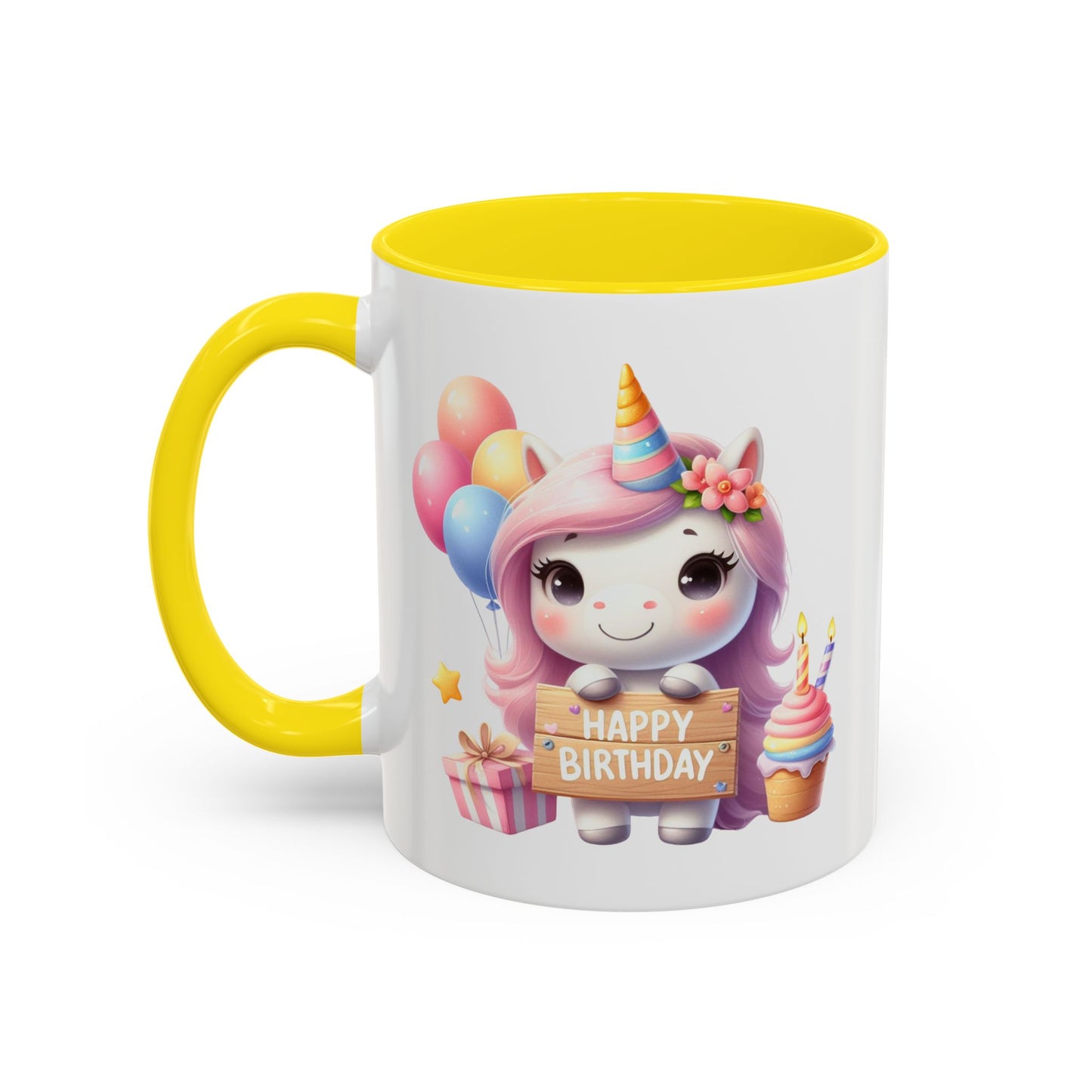 Birthday Mug - Girl Unicorn Happy Birthday Sign 2