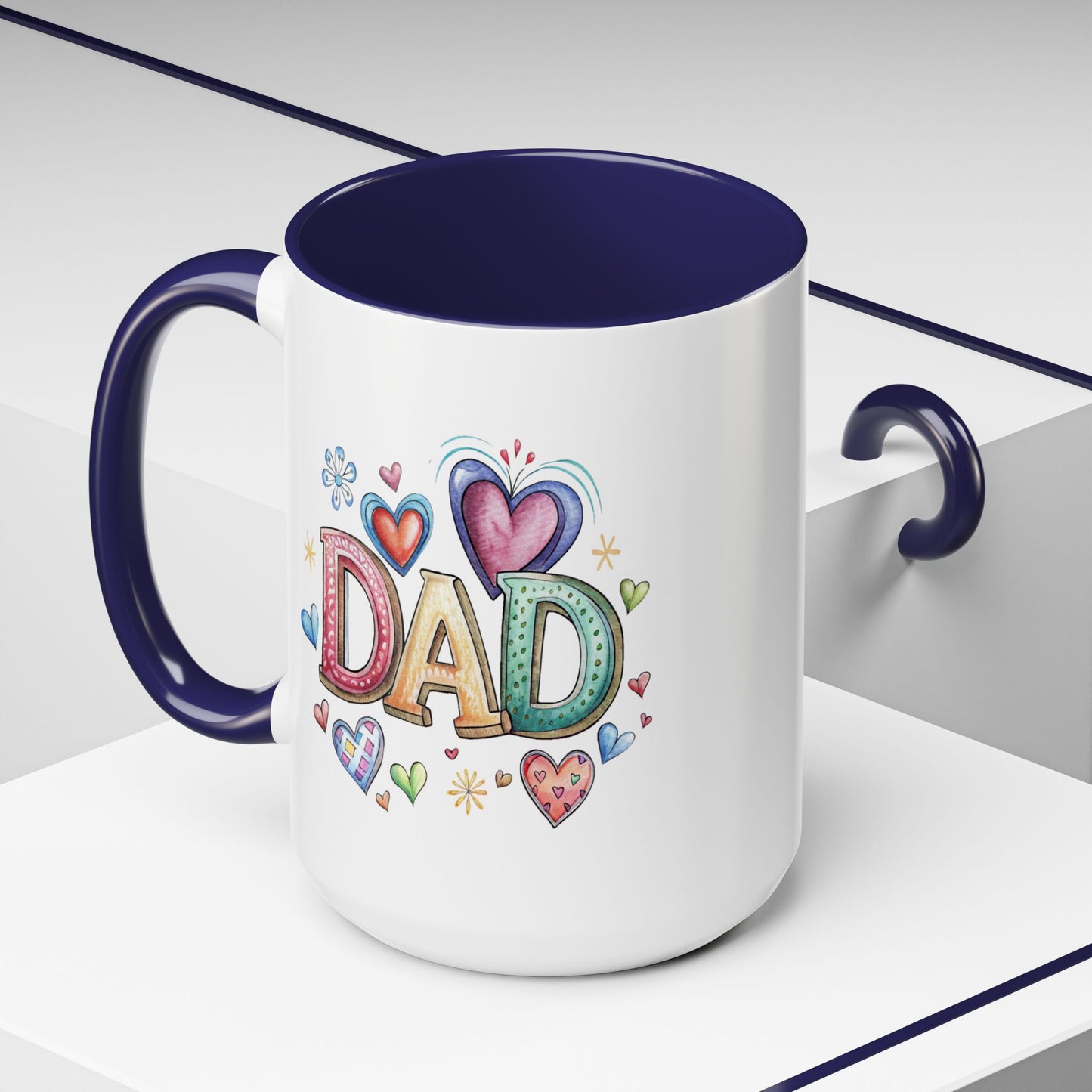 Father's Day Mug - Dad Hearts