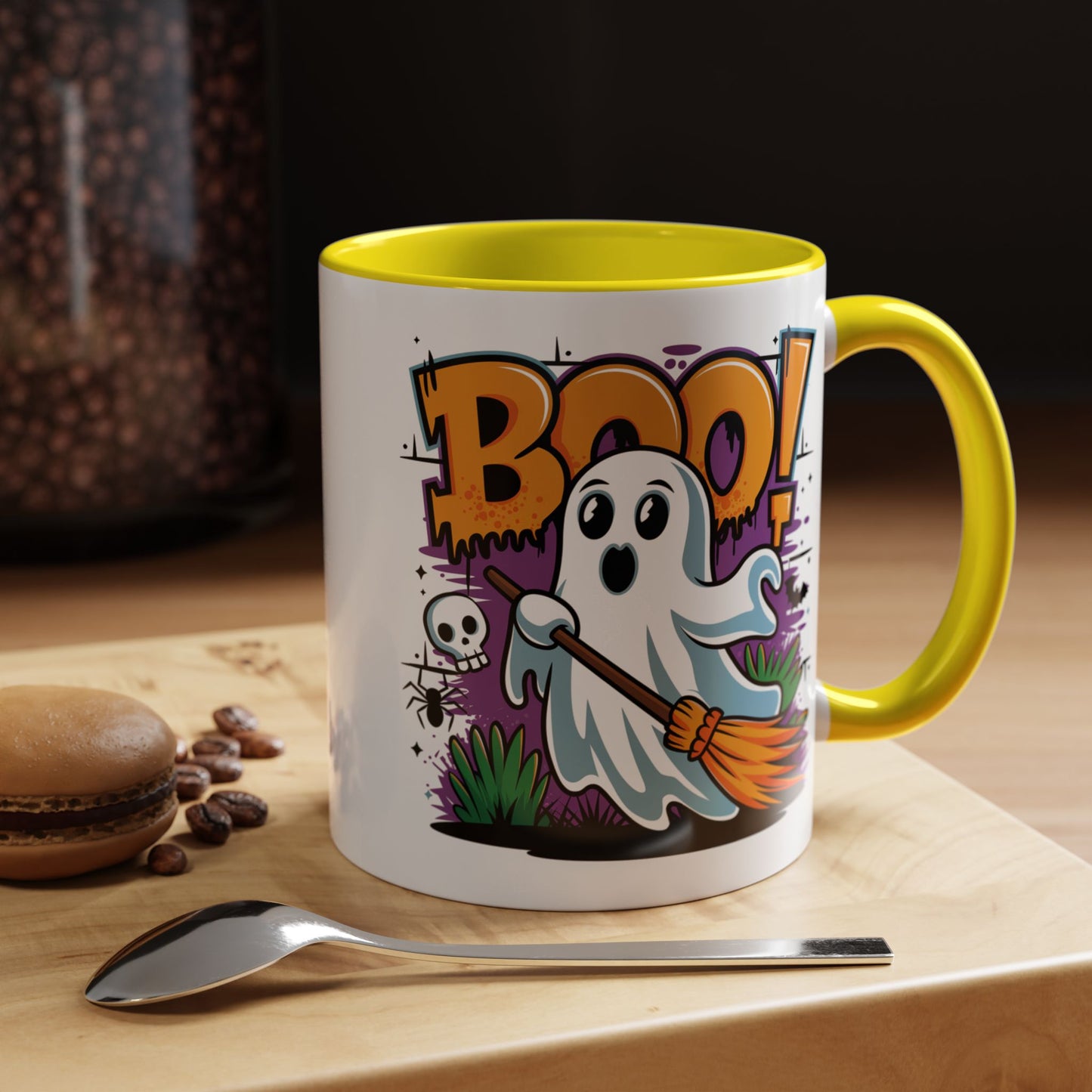 Halloween Mug - Boo! Flying Ghost With Broom