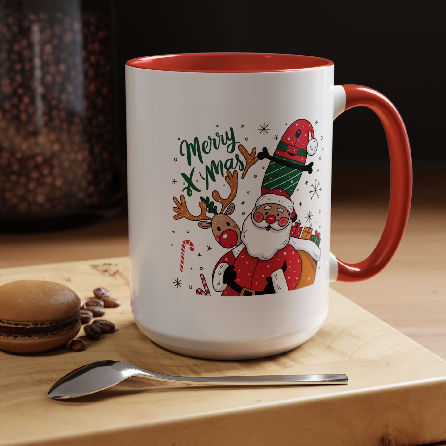 Christmas Mug - Merry Xmas Santa Reindeer