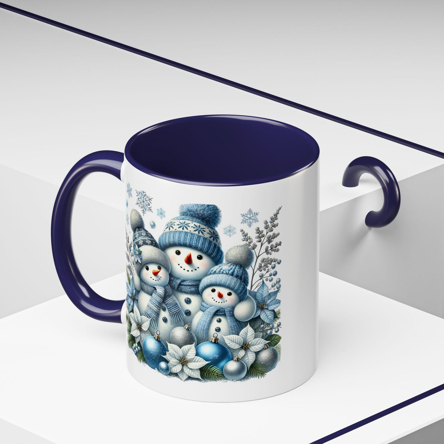 Christmas Mug - Blue Snowman Family