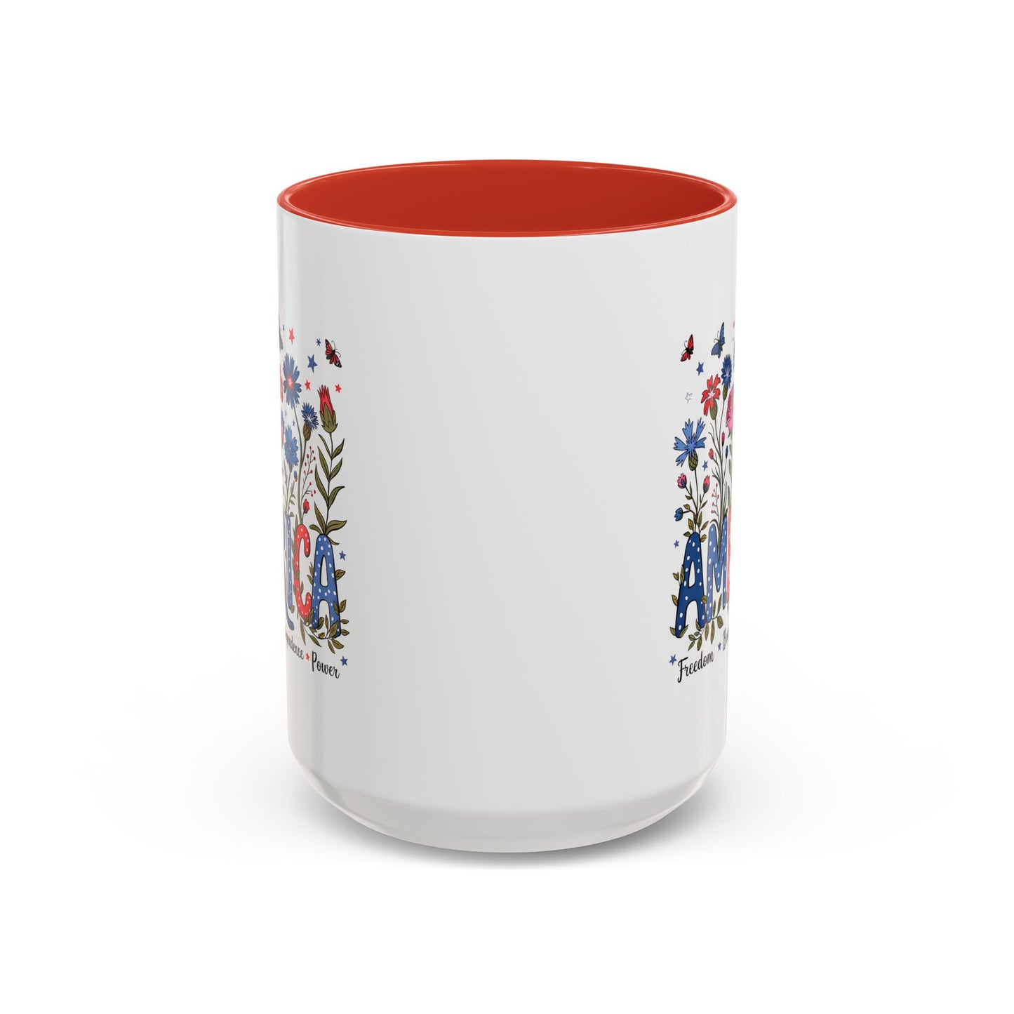 4th of July Mug - Floral America Patriotic