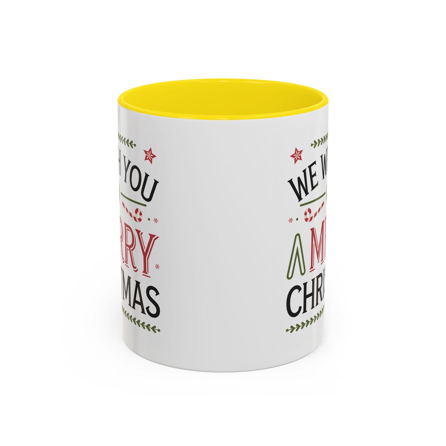 Christmas Mug - We Wish You a Merry Christmas Blue Green & Red Text
