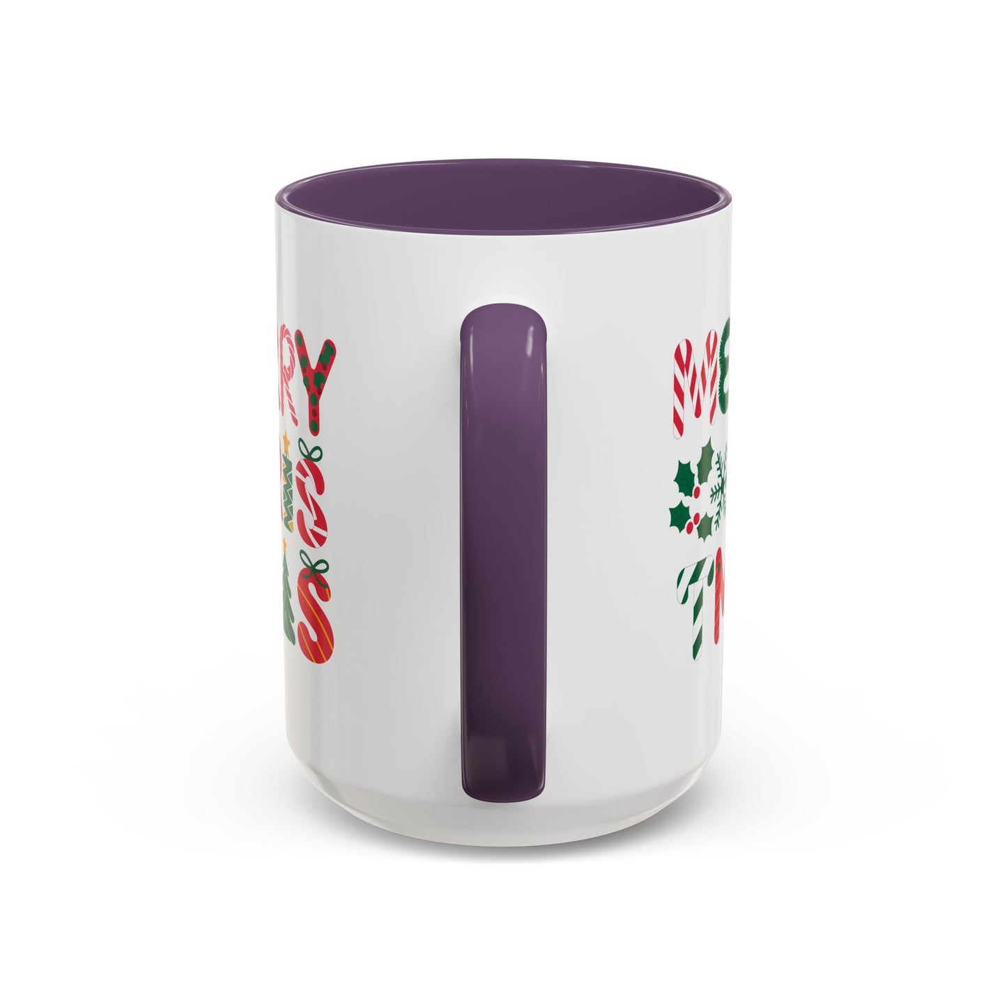 Christmas Mug - Merry Christmas Red Green & Gold Decorative Text