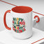 Christmas Mug - Happy Holidays and Merry Christmas Blue Green Yellow Red Text