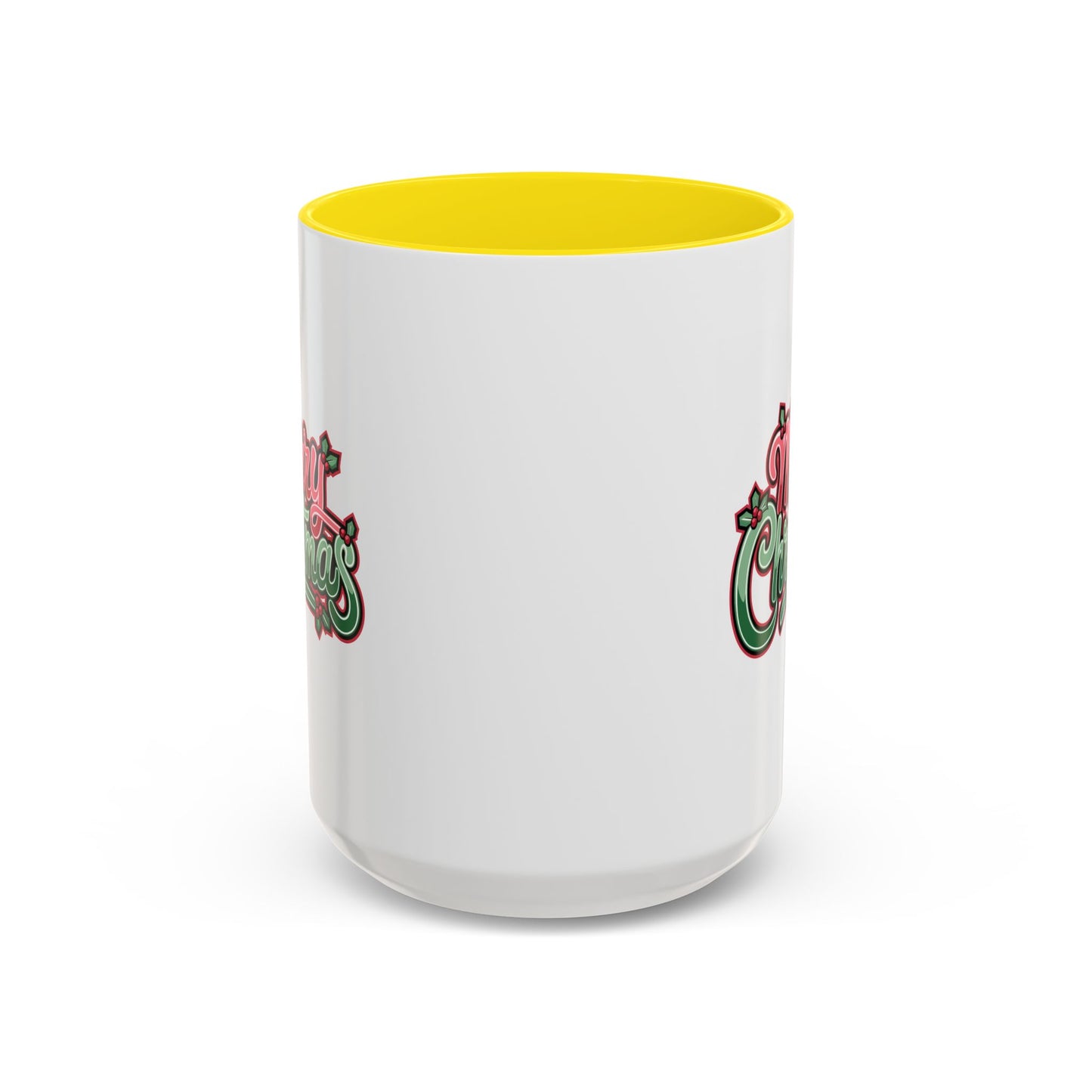 Christmas Mug - Merry Christmas Red & Green Text Mistletoe