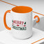 Christmas Mug - Merry Christmas Red & Green Text Heart Arrow Trees