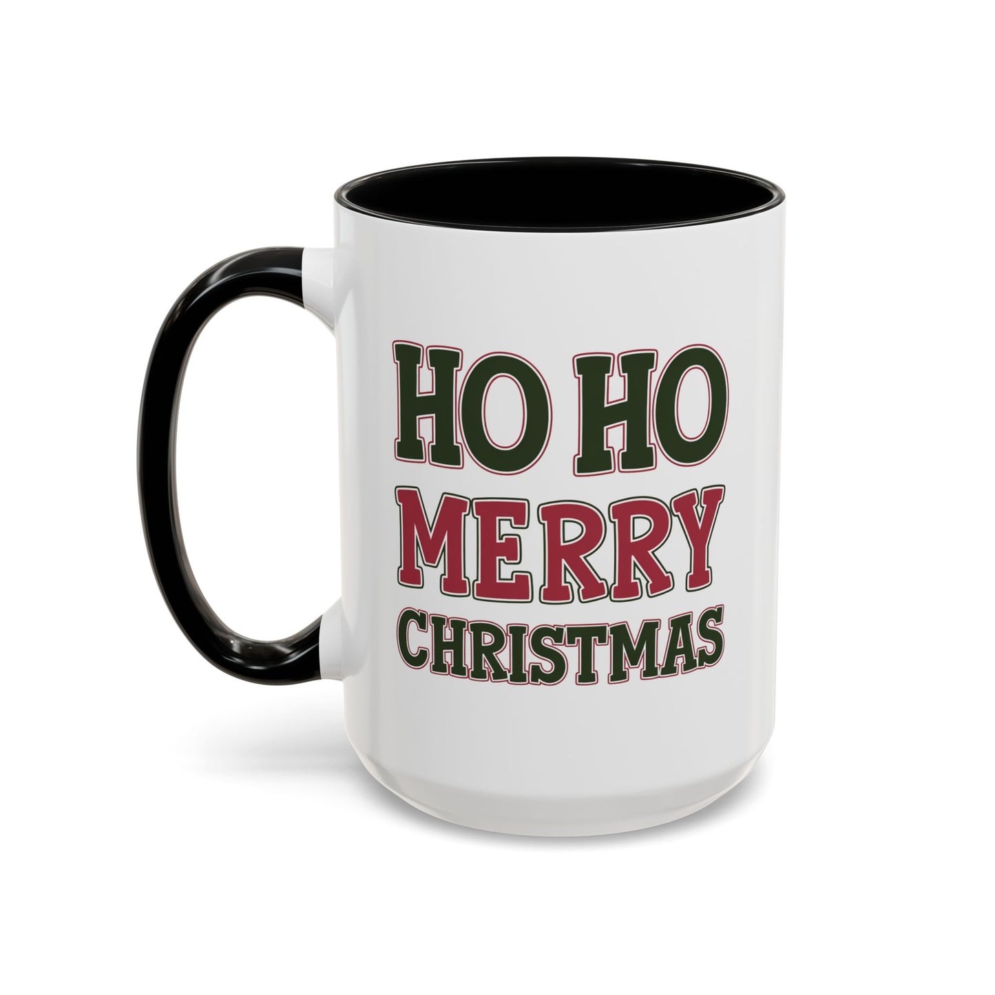 Christmas Mug - Ho Ho Ho Merry Christmas Red & Green Text 4