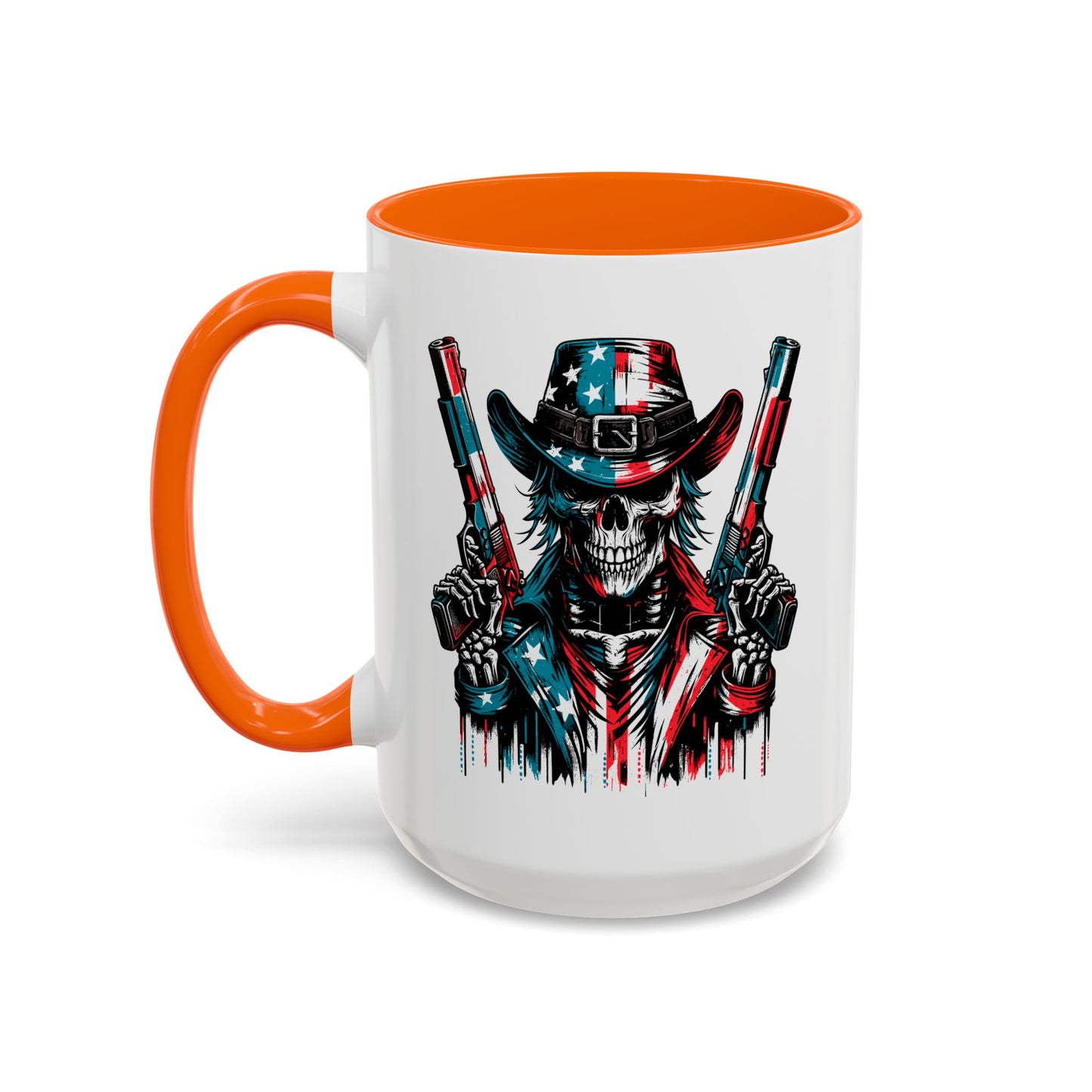 4th of July Mug - Skeleton with American Flag