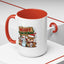 Christmas Mug - Merry Christmas Red & Green Text Reindeer Snowman