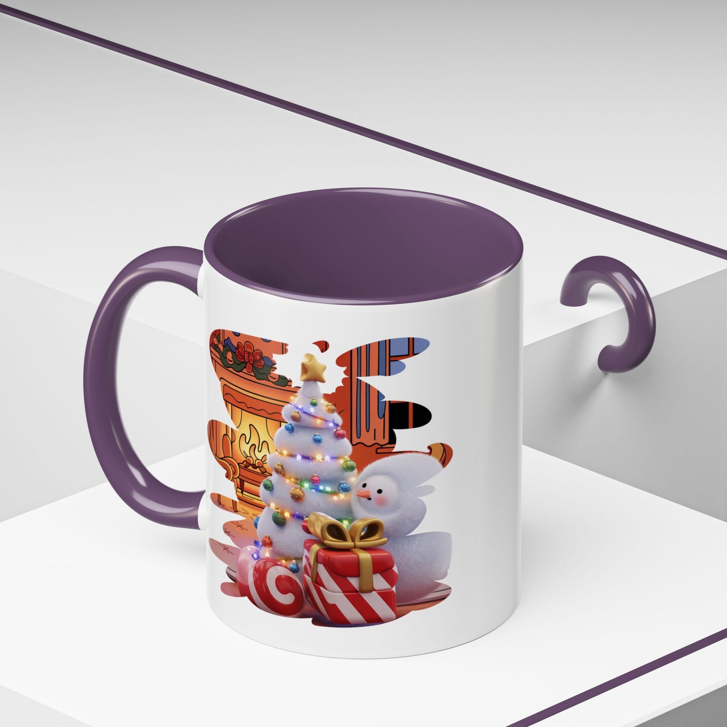 Christmas Mug - Snowman Tree Presents Fireplace