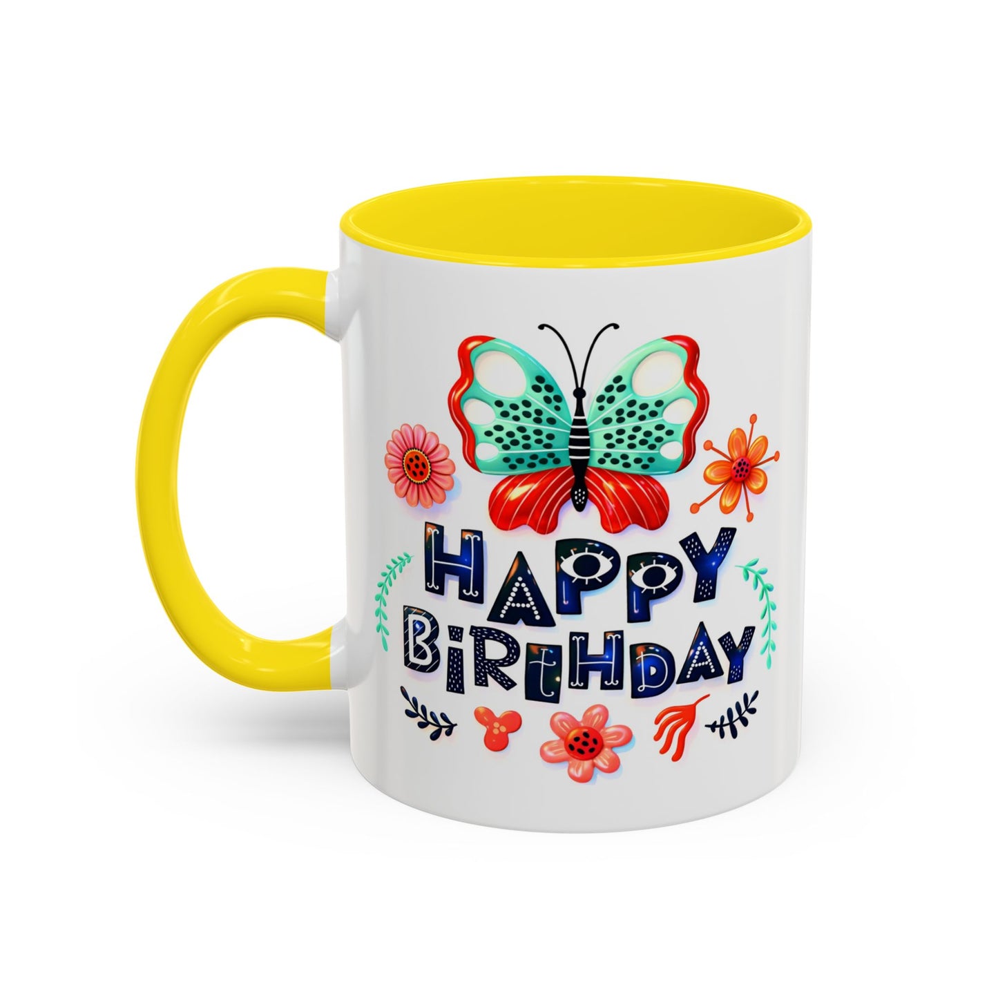 Birthday Mug - Butterfly Flowers