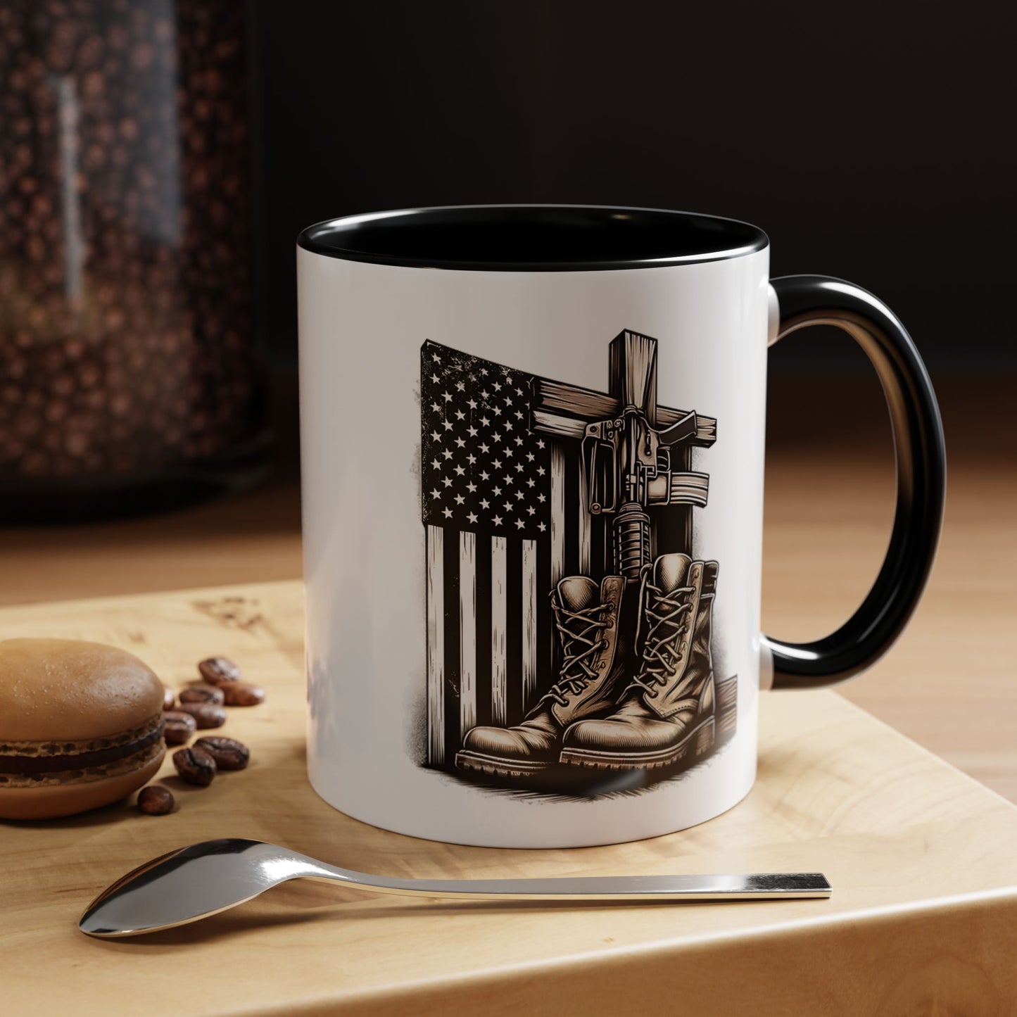 4th of July Mug - Fallen Soldier Boots Flag