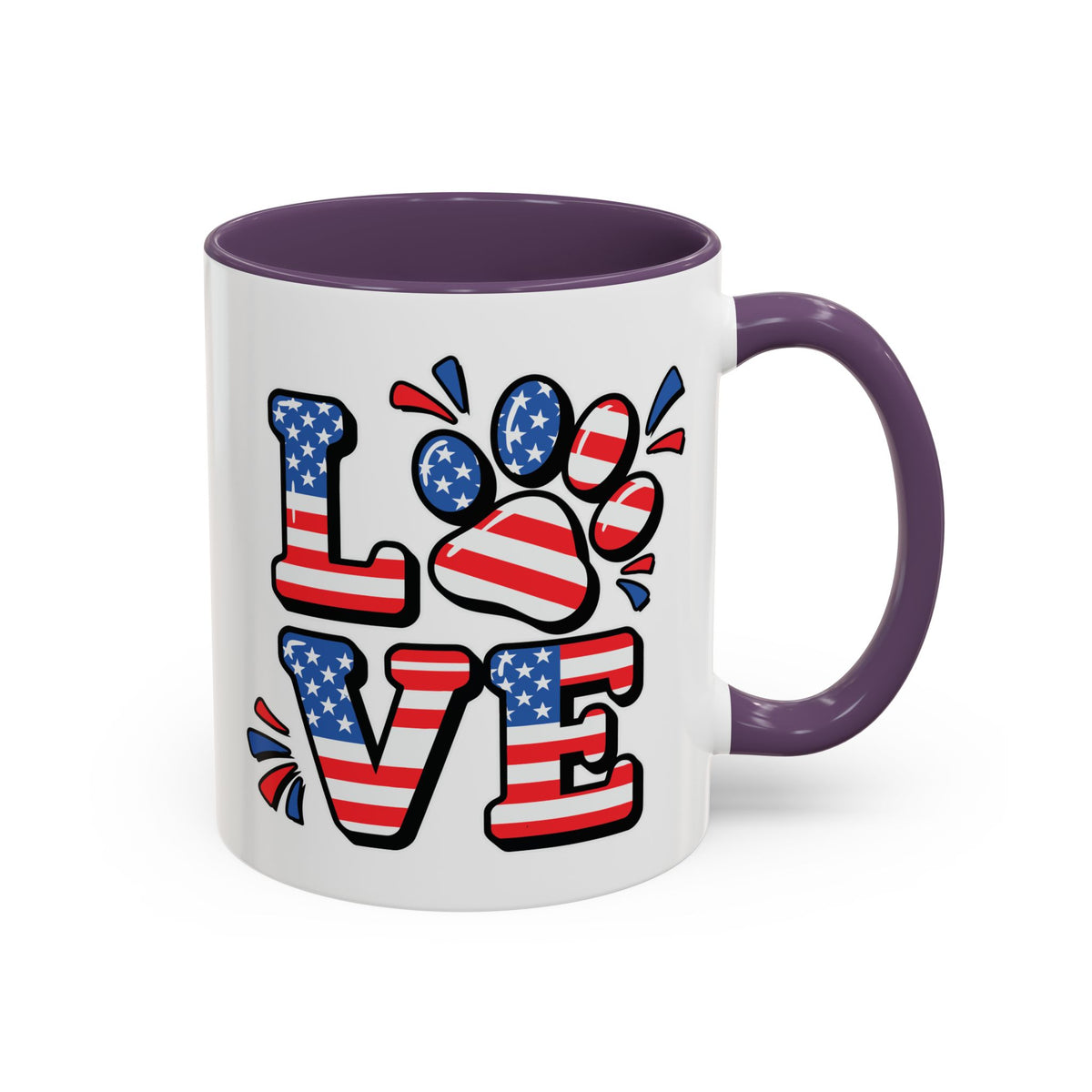 4th of July Mug - Animal Love USA Flag
