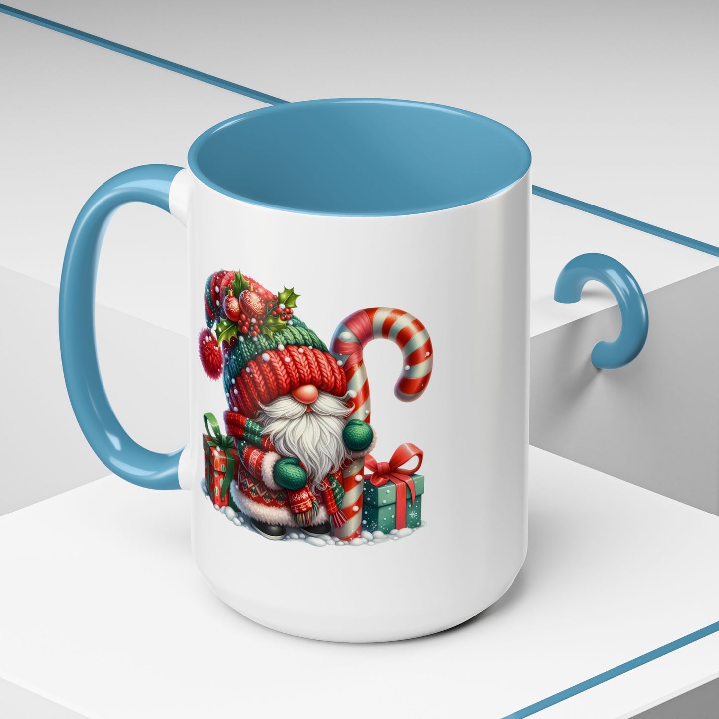 Christmas Mug - Gnome Candy Cane and Presents