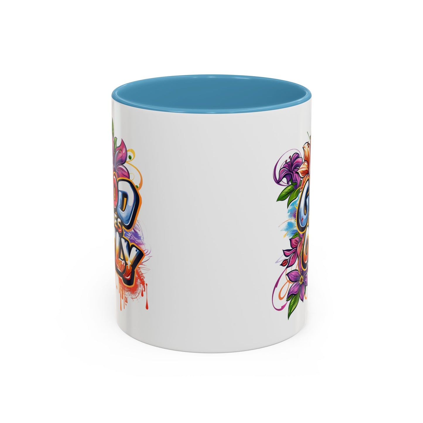 Wellness Mug - Good Vibes Only Graffiti Flowers