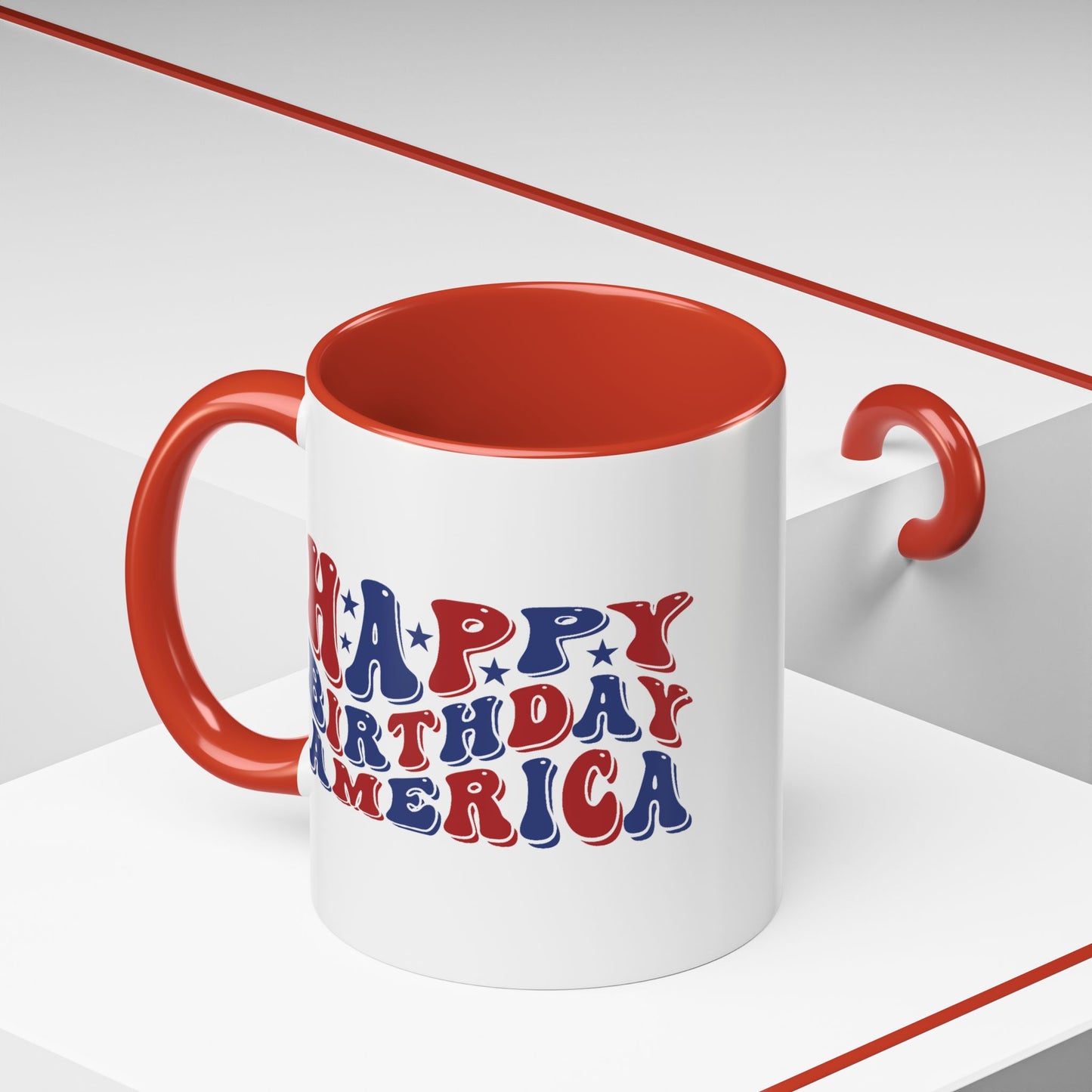 4th of July Mug - Happy Birthday America Retro