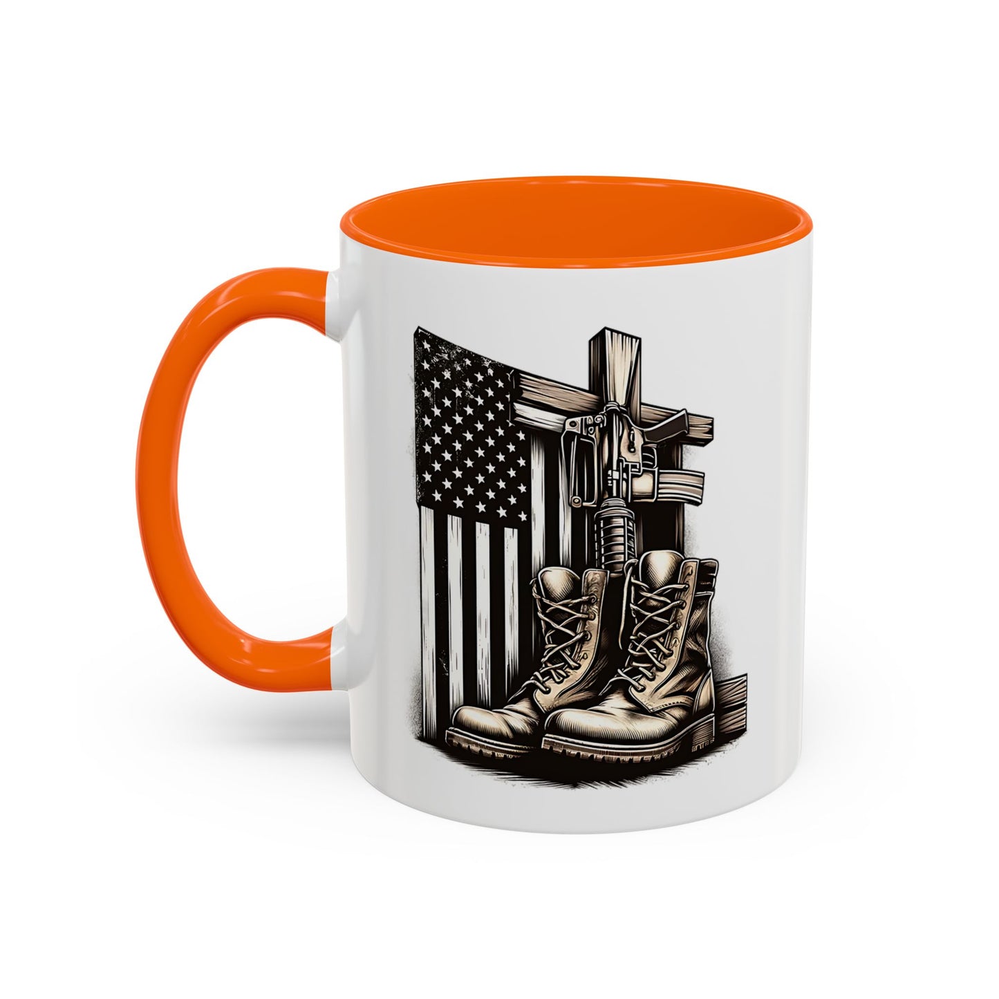 4th of July Mug - Fallen Soldier Boots Flag