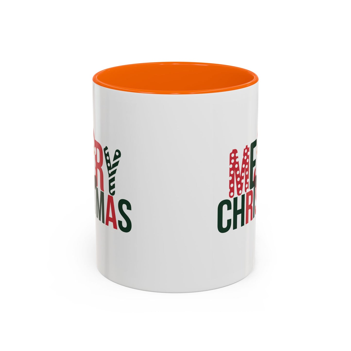 Christmas Mug - Merry Christmas Green & Red Text Santa