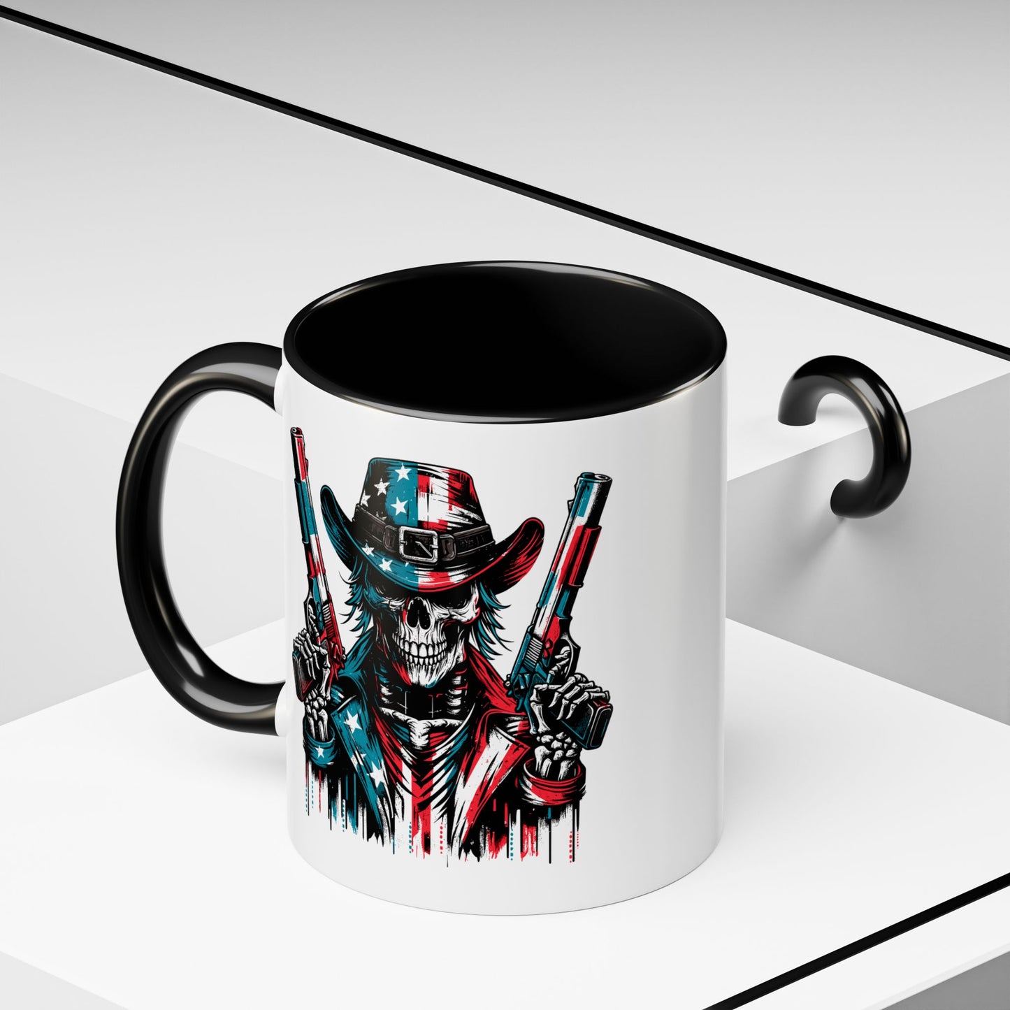 4th of July Mug - Skeleton with American Flag