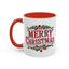 Christmas Mug - Merry Christmas Maroon Text Ornament Decorations