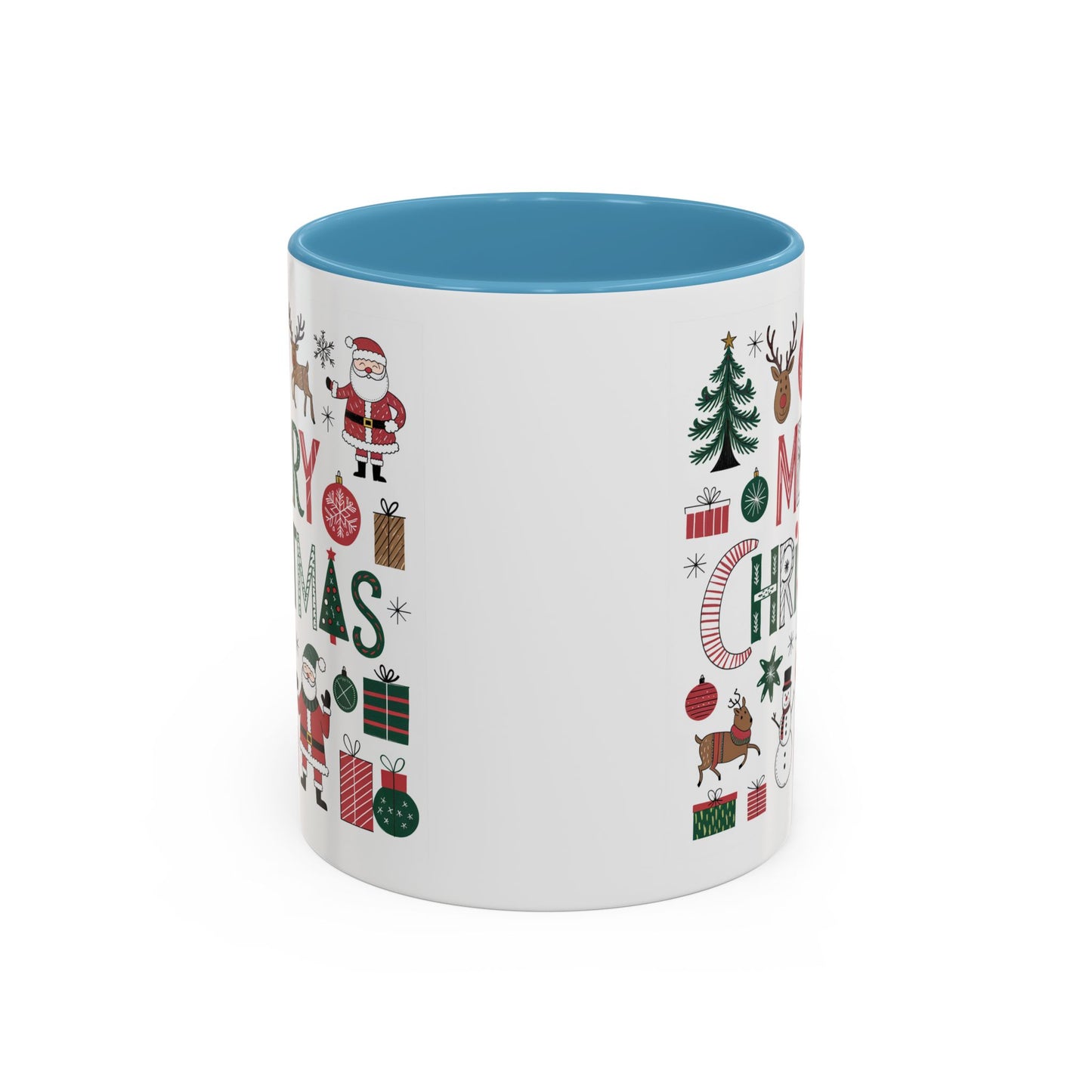 Christmas Mug - Merry Christmas Red White & Green Text Collage