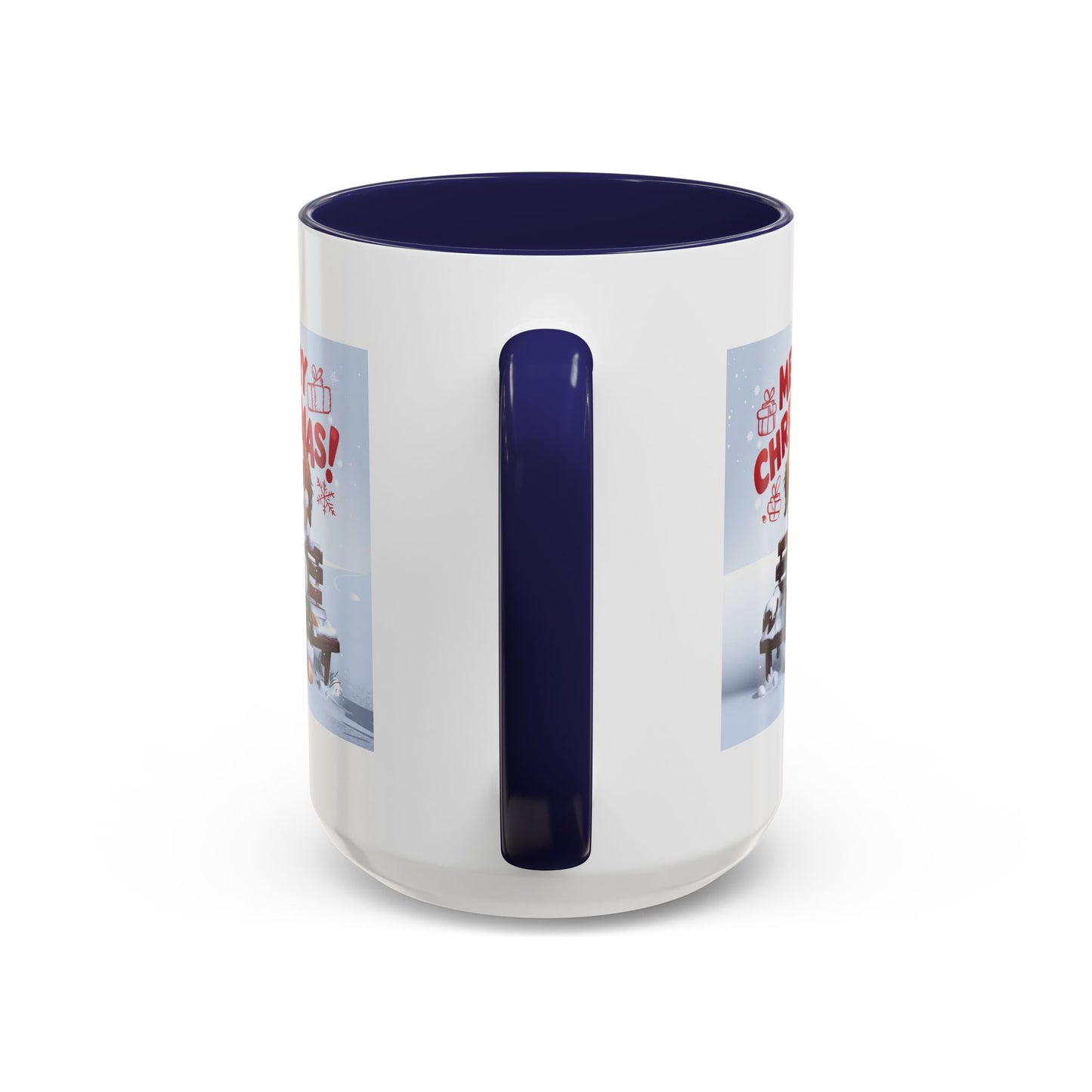 Christmas Mug - Merry Christmas Red Text Puppy Green Top 2
