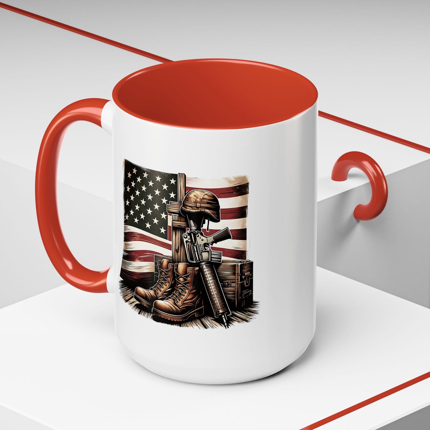4th of July Mug - Fallen Soldier Boots Flag 3