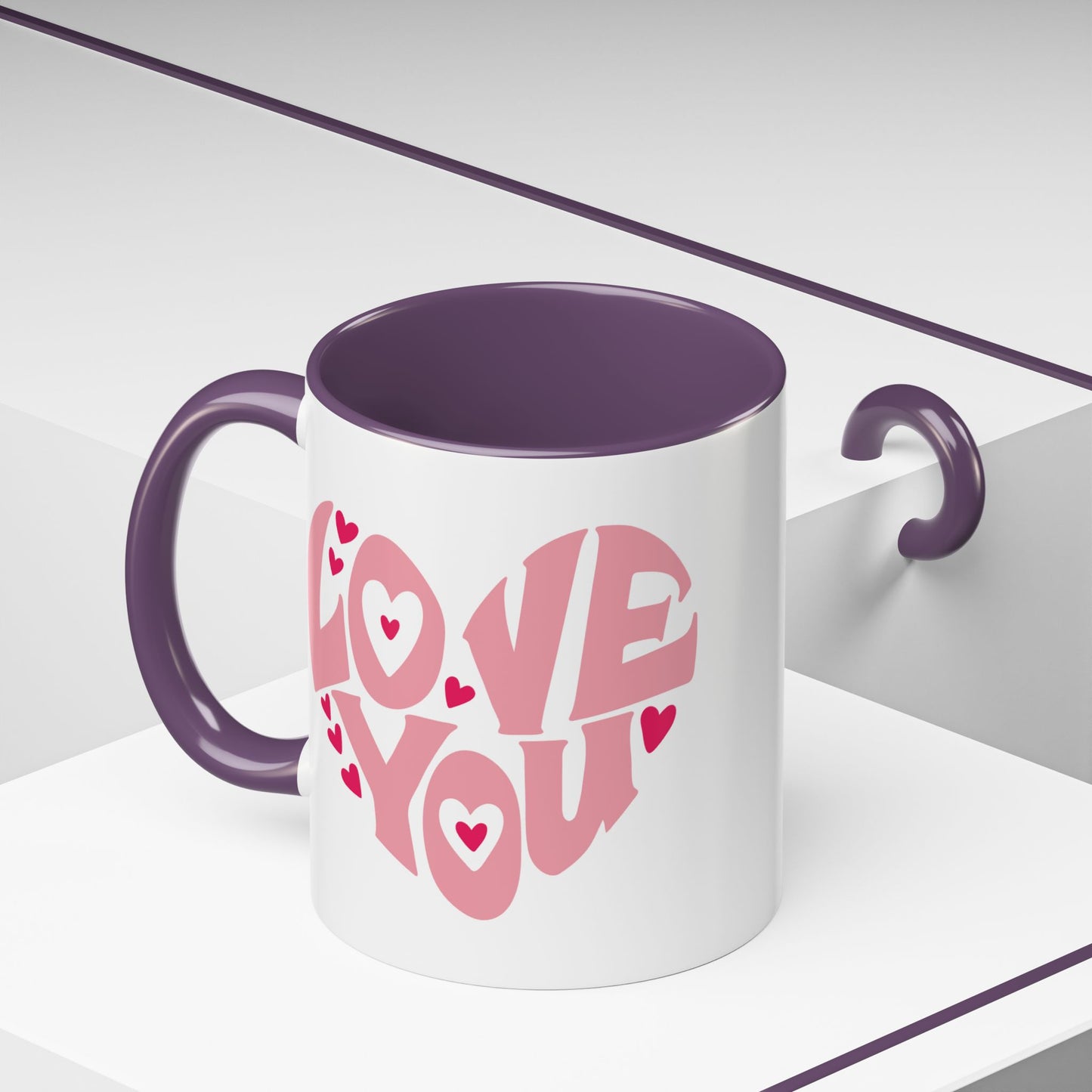 Valentine's Day Mug - Love You Heart Lettering