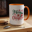 Christmas Mug - Merry Christmas Green & Red Text Star Candy Cane Stocking Snowflake