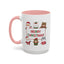 Christmas Mug - Merry Christmas Red & Green Text Santa Cute Animals