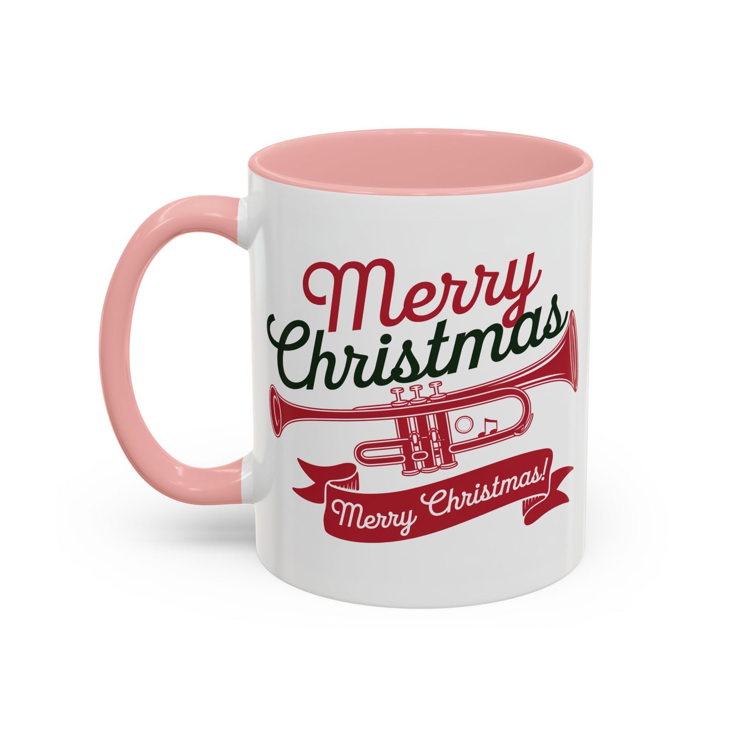 Christmas Mug - Red & Green Text Trumpet