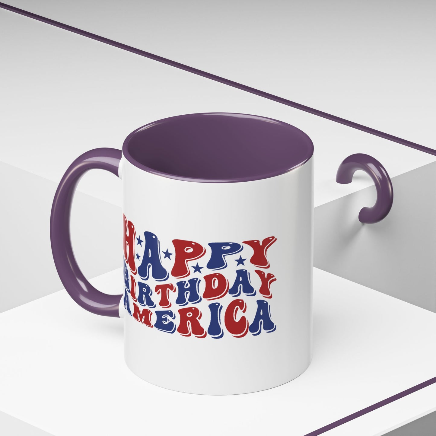 4th of July Mug - Happy Birthday America Retro
