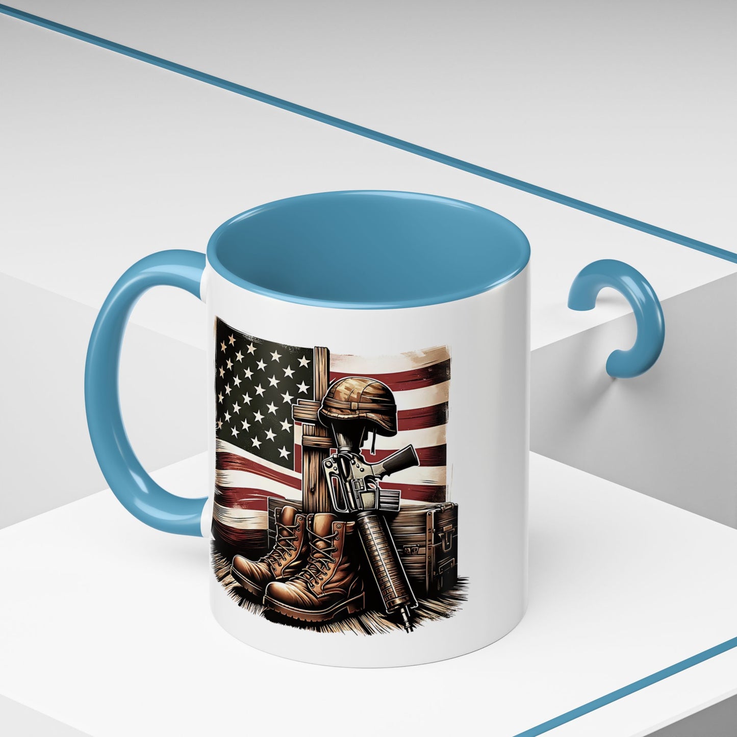 4th of July Mug - Fallen Soldier Boots Flag 3