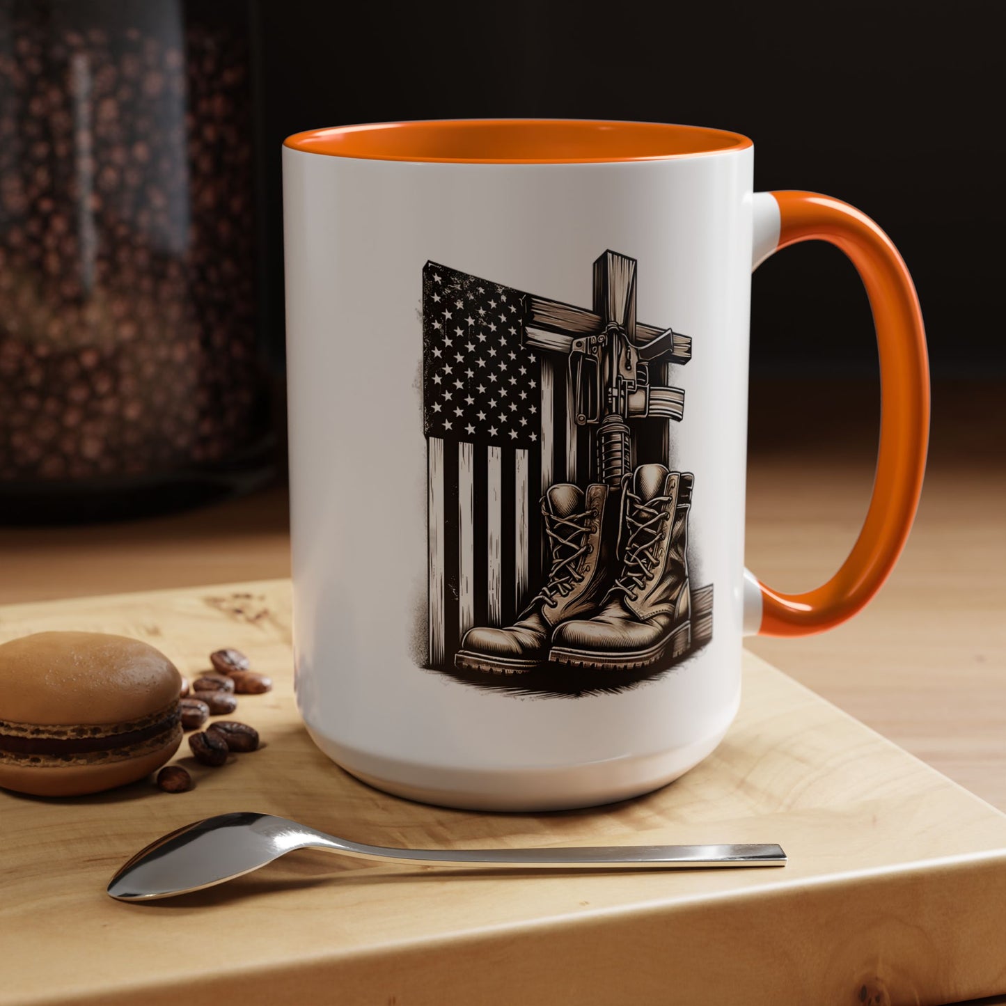 4th of July Mug - Fallen Soldier Boots Flag