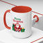 Christmas Mug - Merry Christmas Green & Red Text Santa Presents