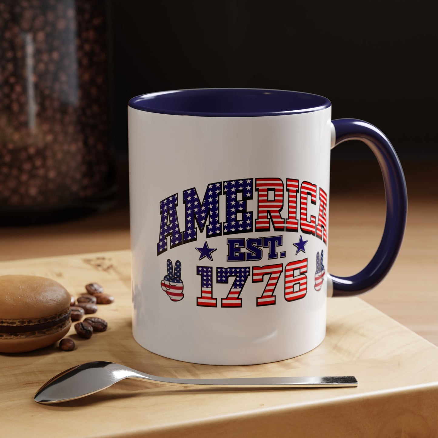 4th of July Mug - American Est 1776 Patriotic Flag