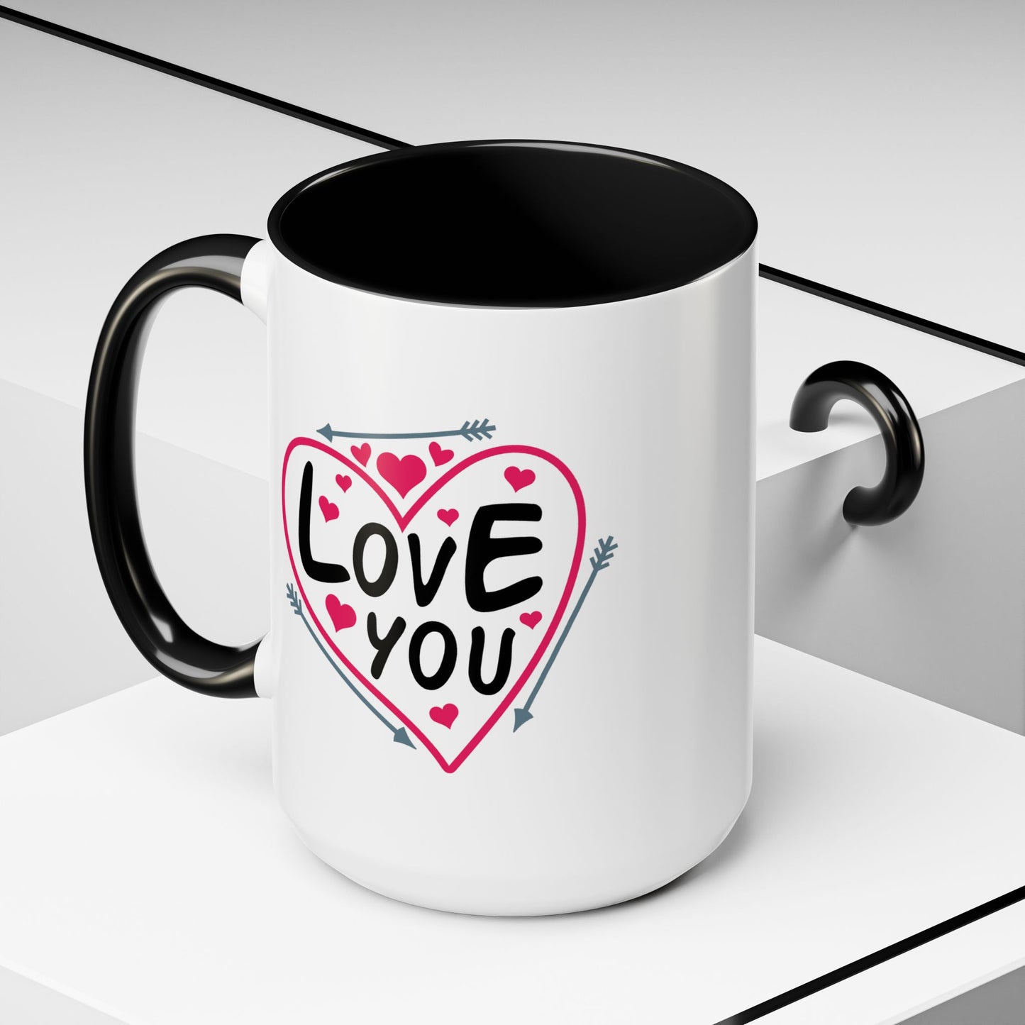 Valentine's Day Mug - Love You Heart Arrows