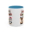 Christmas Mug - Red Green & Gold Text Reindeer Snowman Penguin