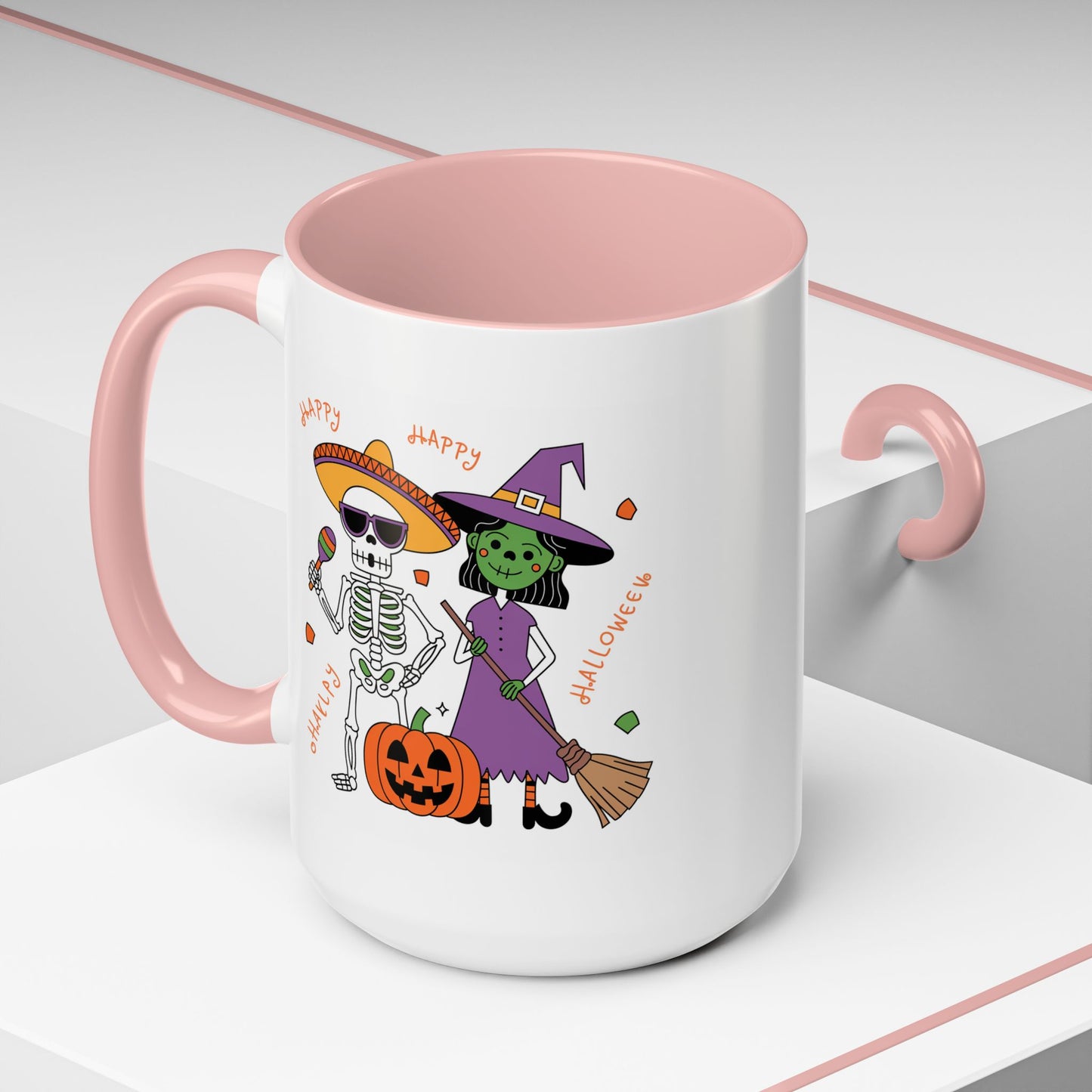 Halloween Mug - Skeleton & Witch