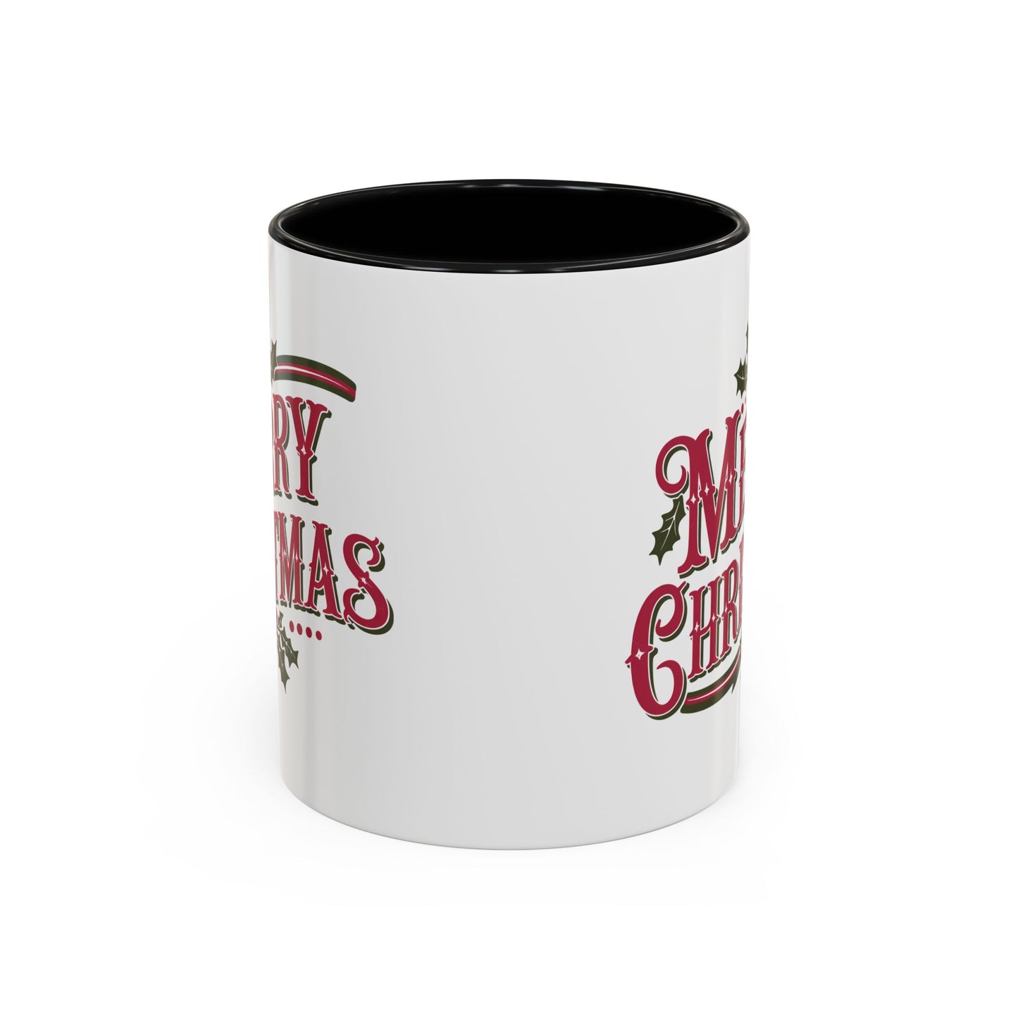 Christmas Mug - Merry Christmas Maroon & Green Text Decorations