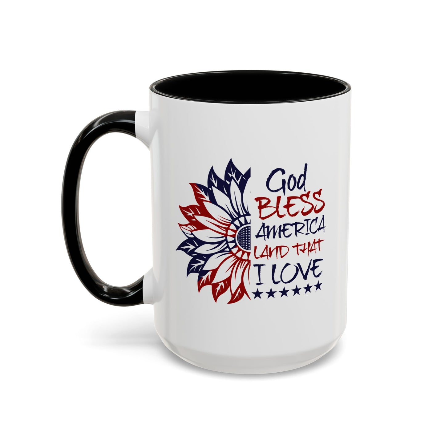 4th of July Mug - God Bless America Sunflower