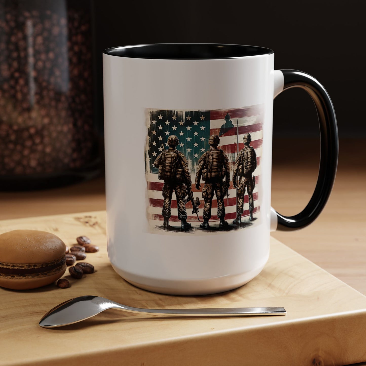 4th of July Mug - Soldiers American Flag